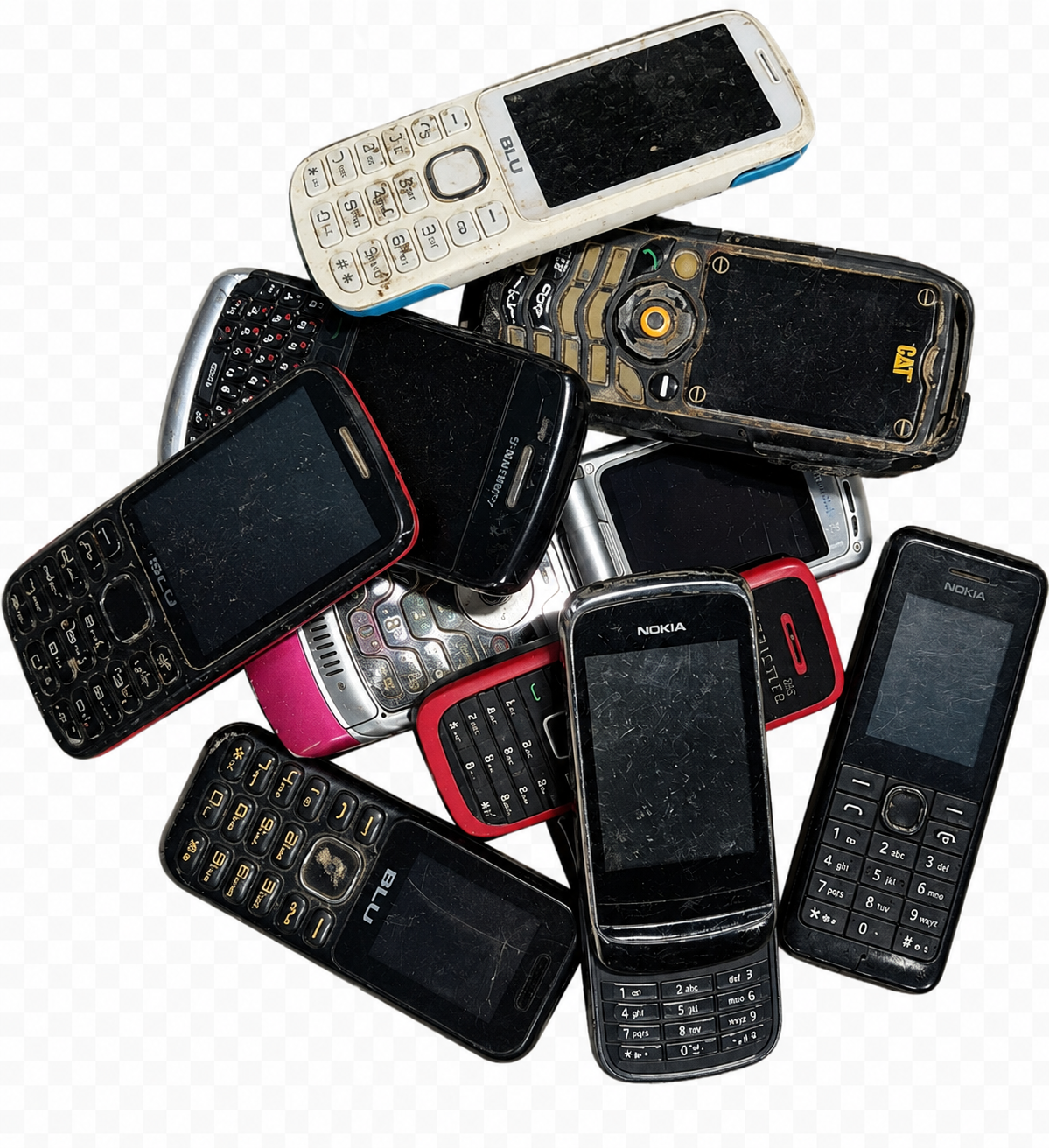 Mobiele telefoon met batterij
